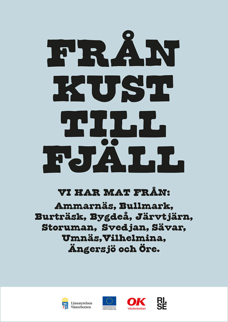 Affisch med rubriken "Från kust till fjäll".